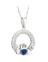 September Birthstone Claddagh Necklace
