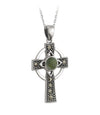 Solvar Connemara Marble Marcasite Cross s44727