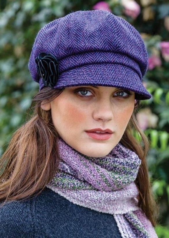 Ladies Purple Mucros Newsboy Cap