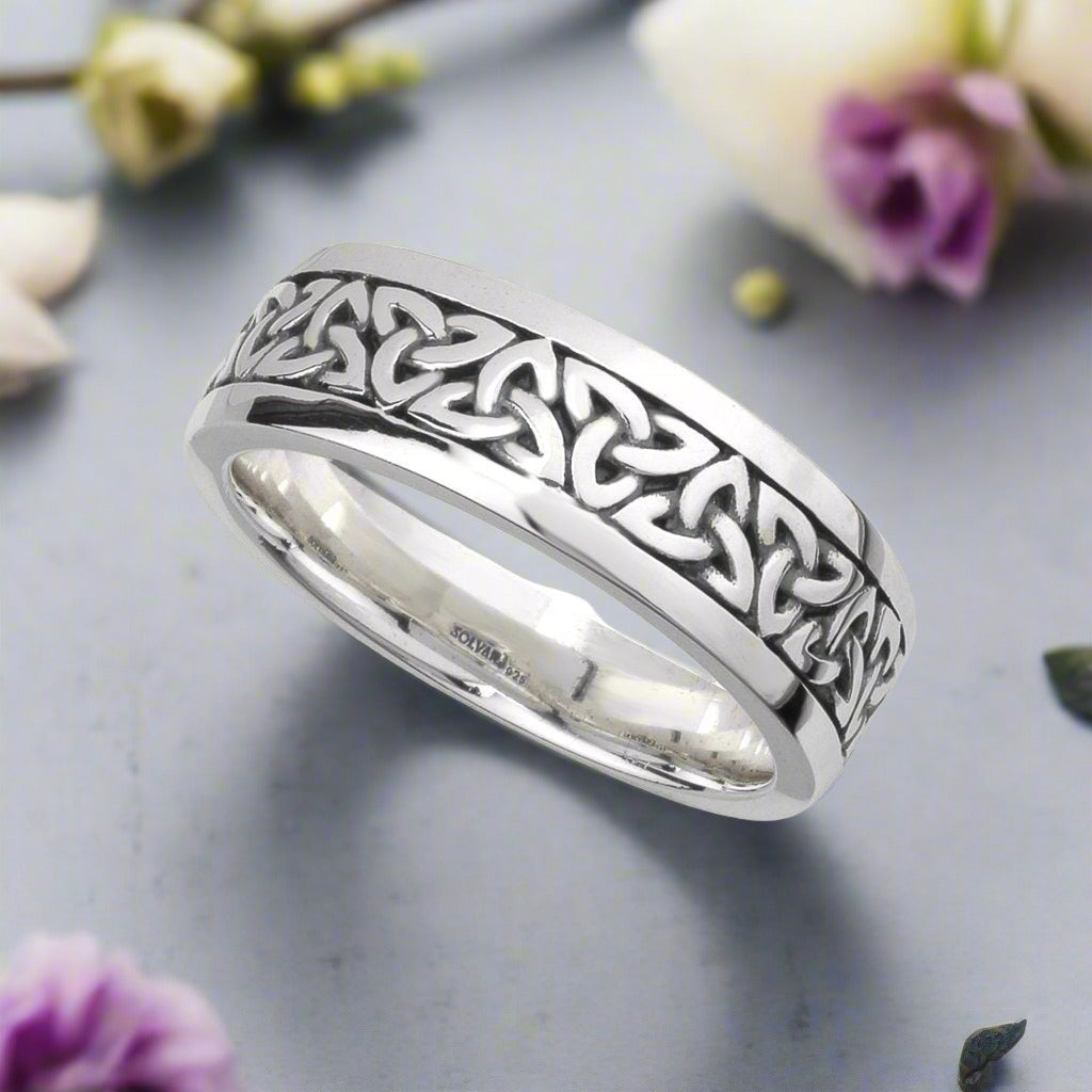 Silver Oxidised Gents Trinity Knot Ring