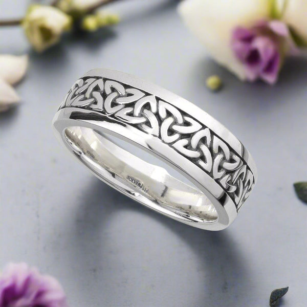 Silver Oxidised Gents Trinity Knot Ring