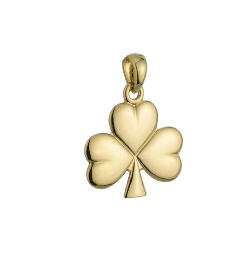 14K Small Shiny Shamrock Charm