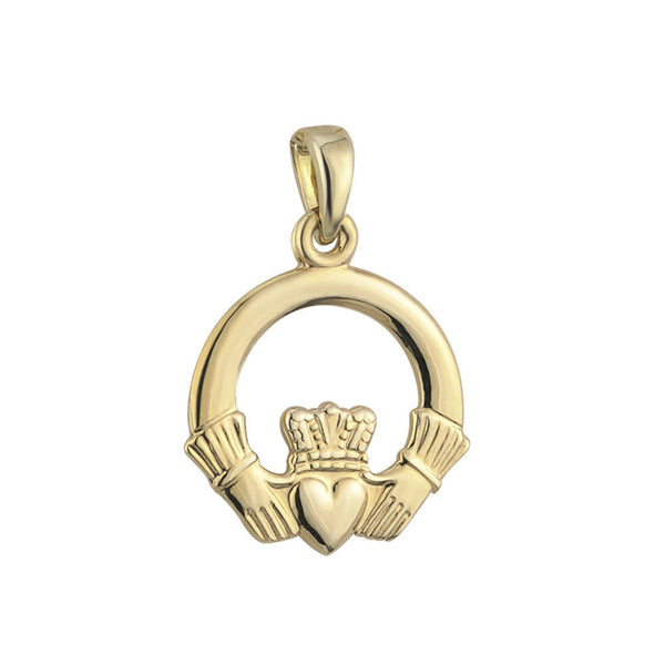 9k Gold Medium Claddagh Charm