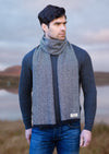 Mucros Soft Black Herringbone Donegal Scarf