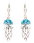 Sterling Silver Aqua Jellyfish Earrings