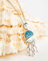 Sterling Silver Aqua Crystal Jellyfish Necklace