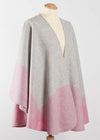 Lambswool Cape | Pink Grey Block