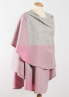 John Hanly Lambswool Cape | Pink Grey Block