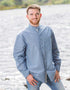 Lee Valley Cotton Grandfather Shirt | Pin Stripe Blue