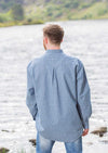 Lee Valley Cotton Grandfather Shirt | Pin Stripe Blue