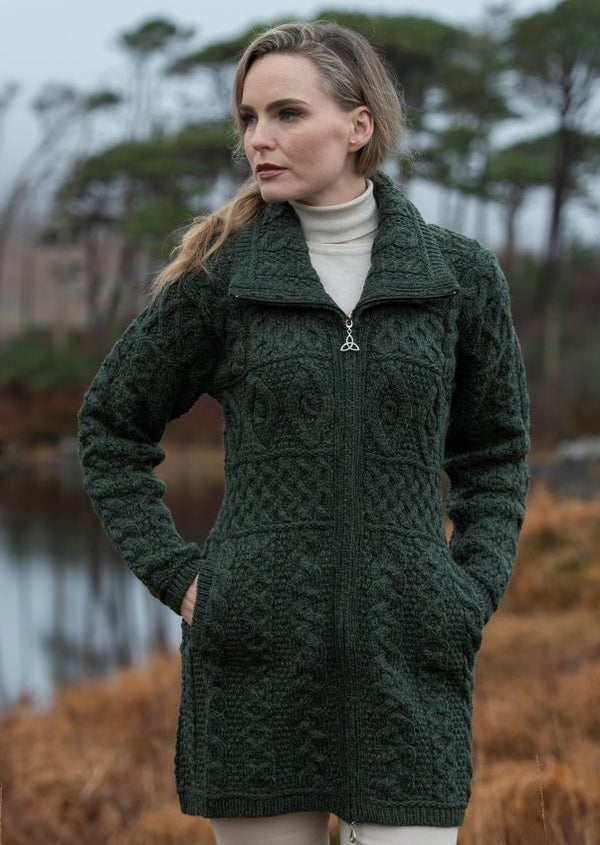 Aran Crafts Glendalough Double Collar Coat