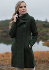 Aran Crafts Chunky Collar Green Coat