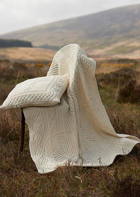 Aran Crafts Natural Fairy Tree Merino Throw