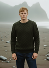 Aran Green Kildare Merino Crew Neck Sweater