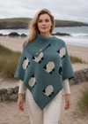 Black Sheep Long Neck Poncho | Summer Storm | 100% Pure Wool