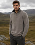Irish Lambswool Quarter Zip Sweater - Ghost Grey | IrelandsEye