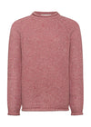 Ladies Roll Neck Fisherman Sweater | Pink