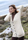 Adare Boyfriend Aran Cardigan | Natural