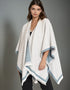 Jimmy Hourihan Reversible Herringbone Shawl | Cream/Grey