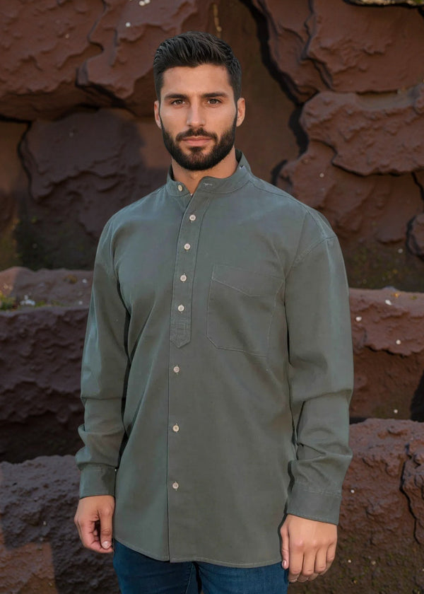 Civilian Men's Grandfather Shirt | Army Green