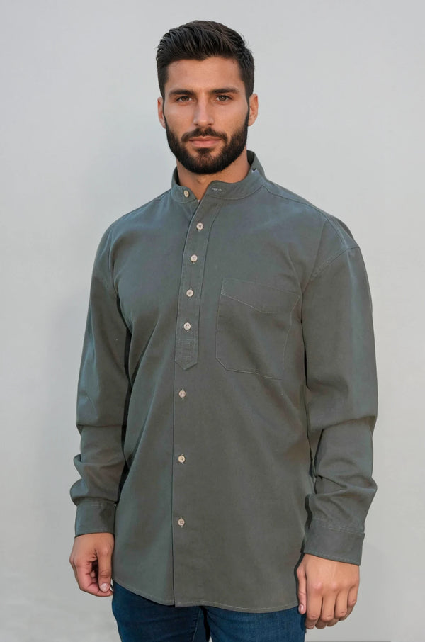 Civilian Men's Grandfather Shirt | Army Green