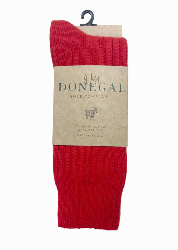 Wild Donegal Cashmere Blend Socks | Red