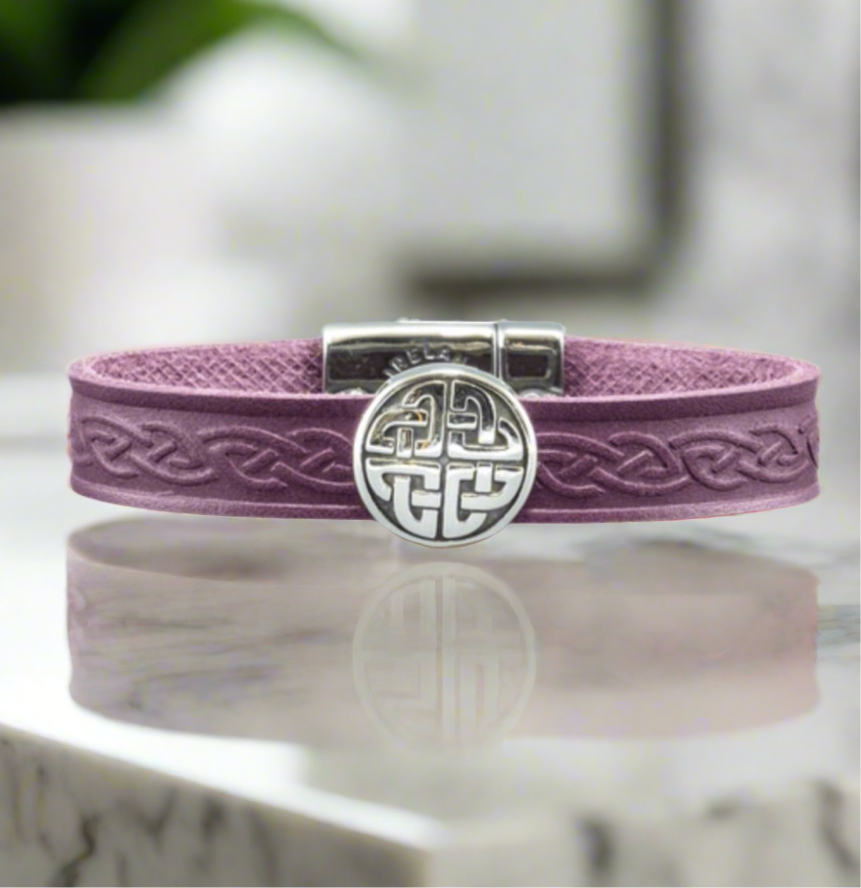 Knot Purple Celtic Cuff Leather Bracelet