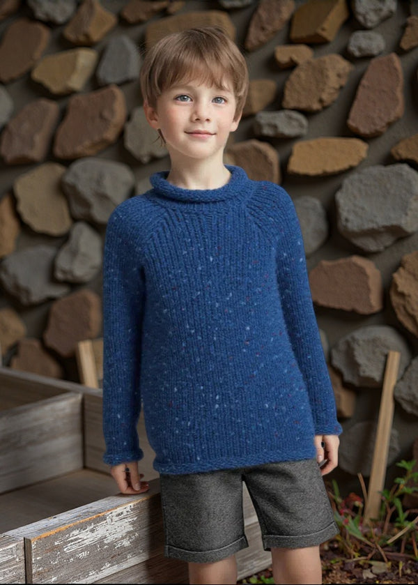 Childrens Roll Neck Raglan Crew
