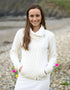 Aran Bikers Claddagh Side Zip Cardigan | Natural