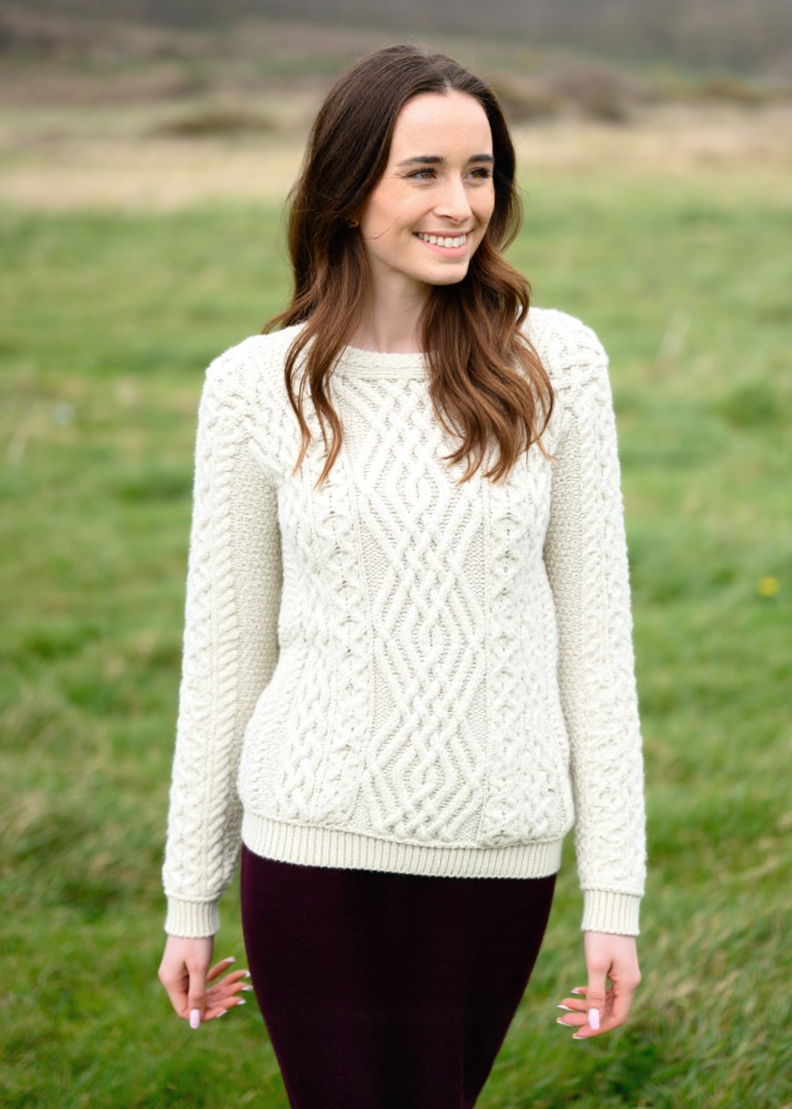 Aran Cable Knit Sweater | Natural