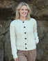 Inagh Ladies Aran Cardigan | Flecked Cream