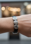 Celtic Leather Aoife Black Cuff Bracelet