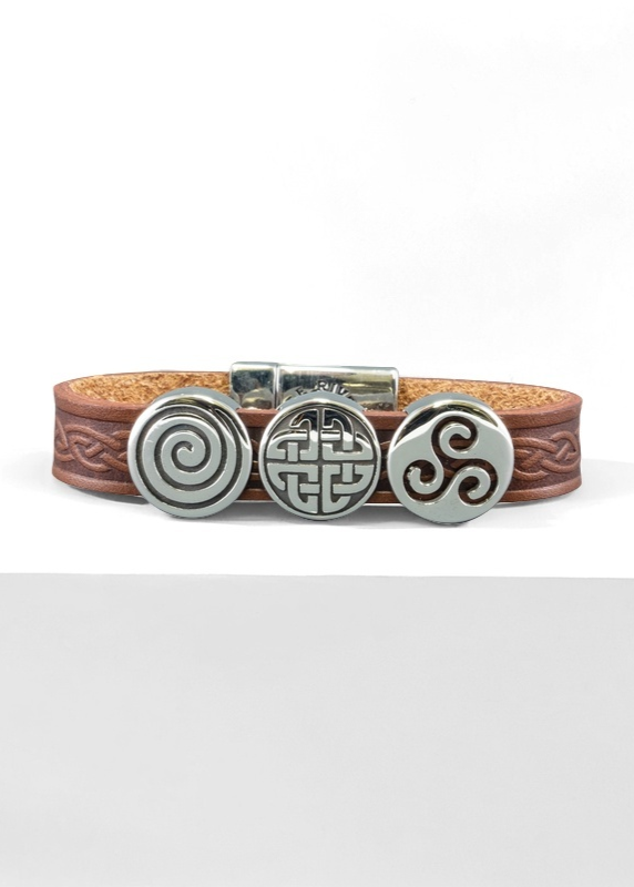 Celtic Leather Brown Aoife Cuff Bracelet