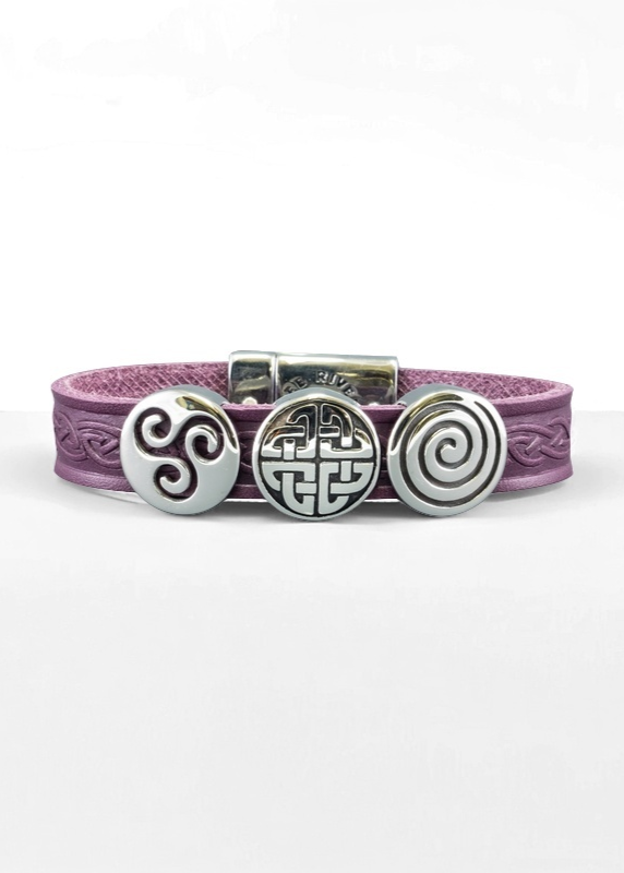 Celtic Leather Purple Aoife Cuff Bracelet