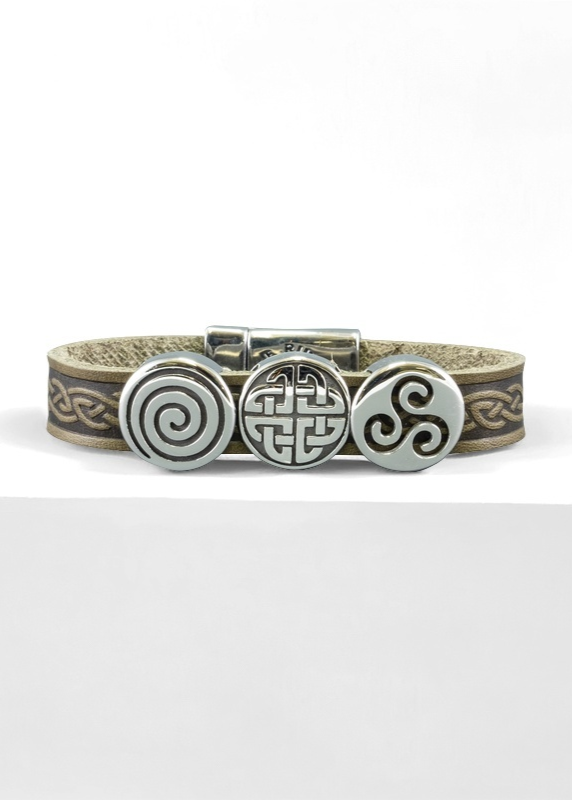 Celtic Leather Green Aoife Cuff Bracelet