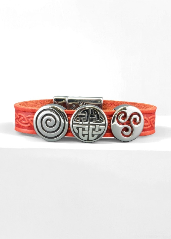 Celtic Leather Red Aoife Cuff Bracelet