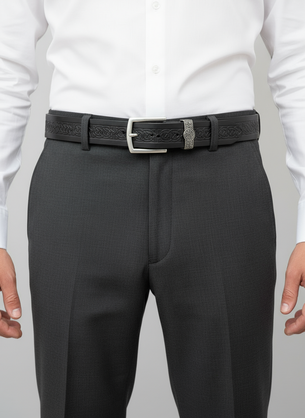 Lee River Leather Celtic Jeans Belt | Black