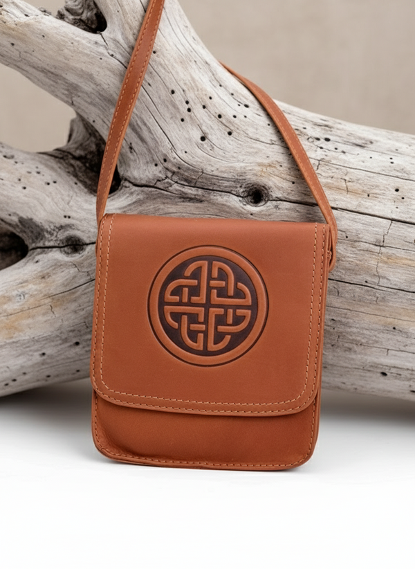 Women's Celtic Spiral Tote Bag – Cotton Shoulder Bag With Tribal Design, Reusable & Eco-Friendly