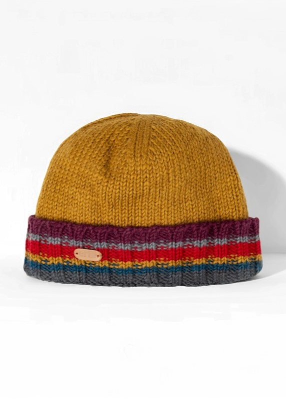 Rib Pullon Turnup Hat | Mustard