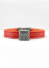 Braden Red Celtic Cuff Leather Bracelet