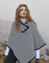 Ladies Herringbone Cape | Navy Grey