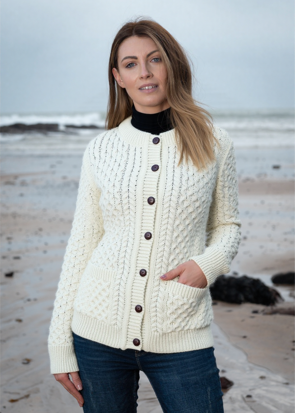 Aran Lumber Cardigan | Natural