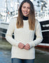 Ladies Slim-Fit Aran Sweater | Natual