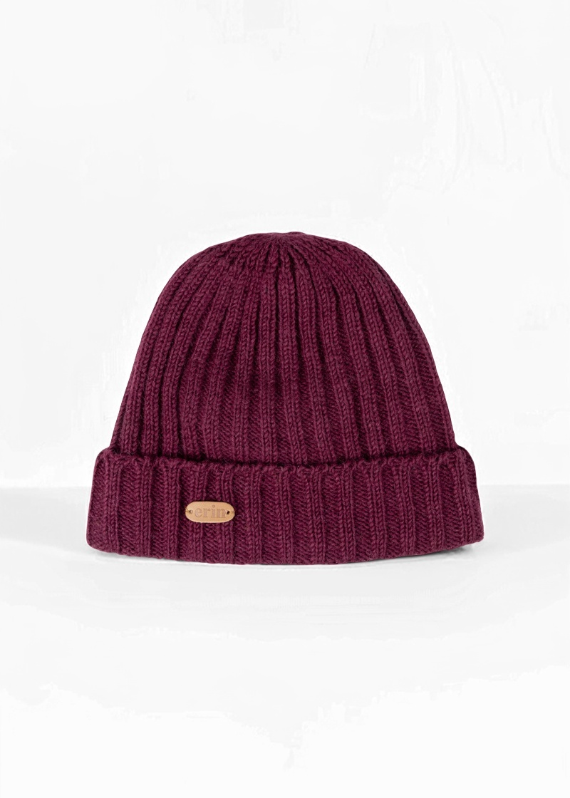 Rib Pullon Hat Turnup | Berry Red