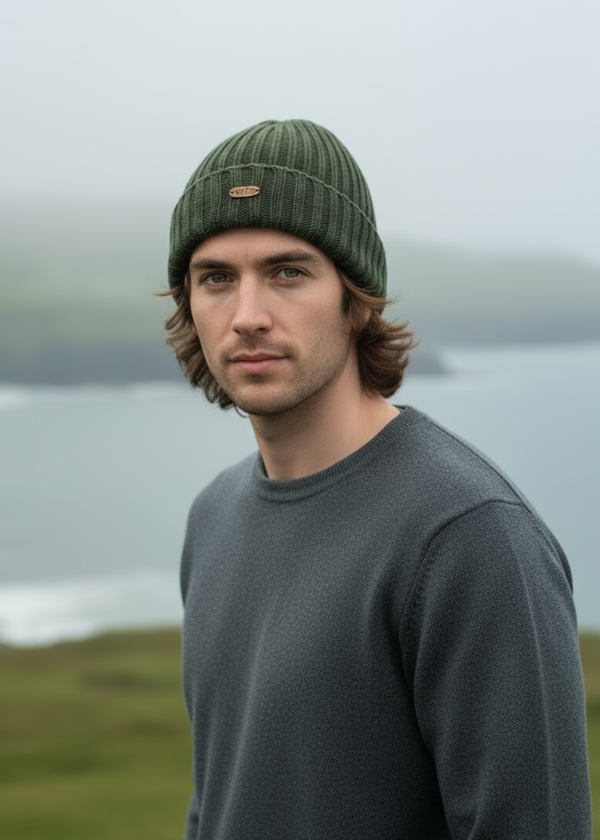 Erin Rib Pullon Hat Turnup | Green
