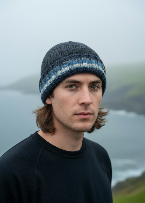 Erin Rib Pullon Turnup Hat | Blue
