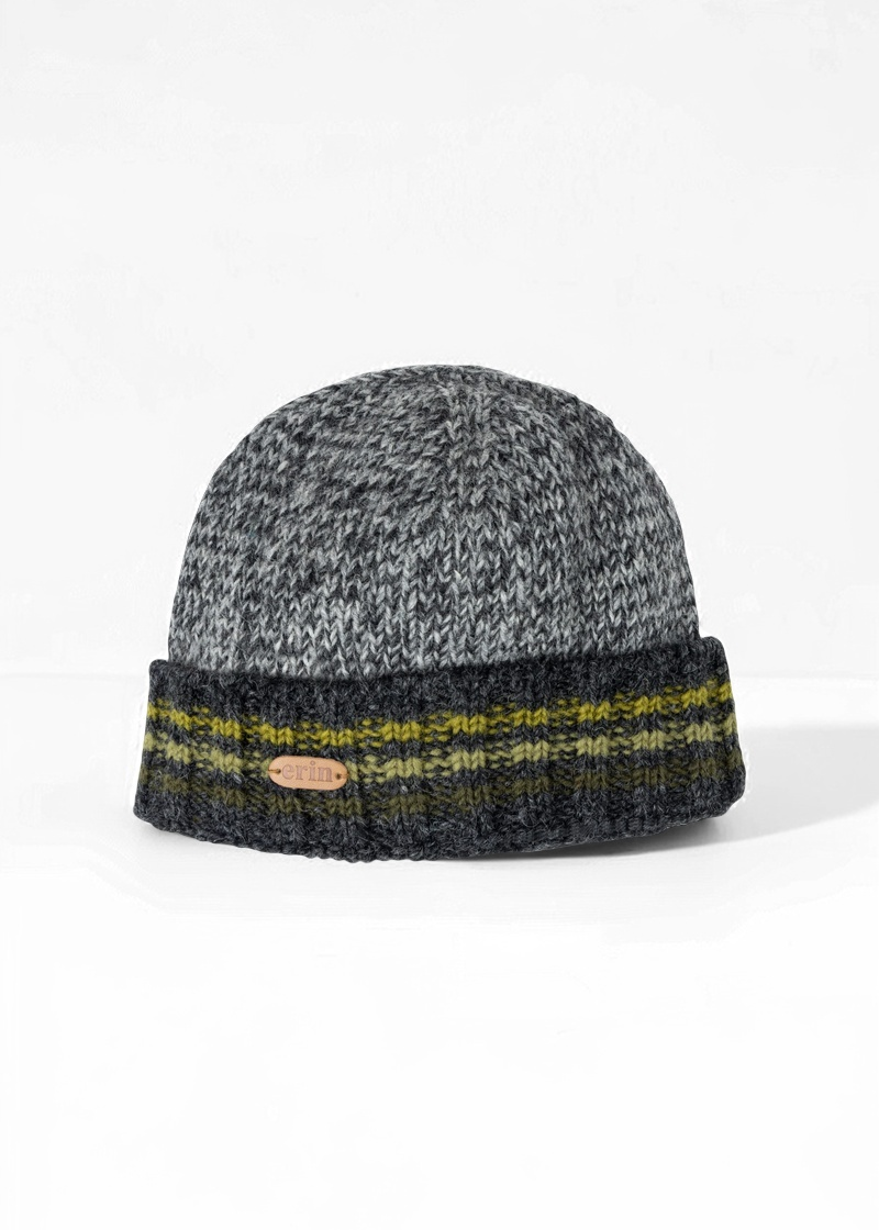 Men's Rib Turnup Hat | Marled Green