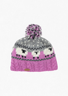 Aran Sheep Bobble Hat | Pink & Grey