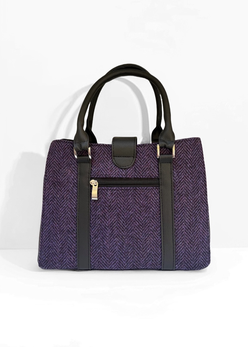 Mucros Jessica Bag | Purple Herringbone