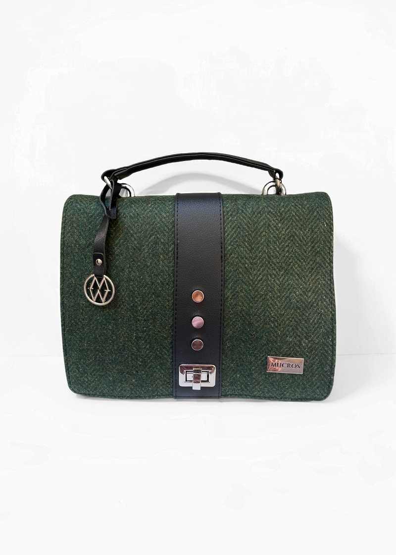 Mucros Fiona Bag | Green Herringbone